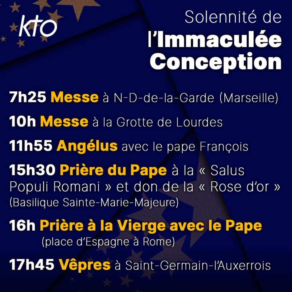 Programmation KTO du 8 décembre Immaculée Conception